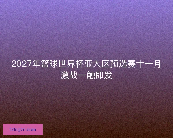 2027年篮球世界杯亚大区预选赛十一月激战一触即发 2027年篮球世界杯亚大区预选赛十一月激战一触即发