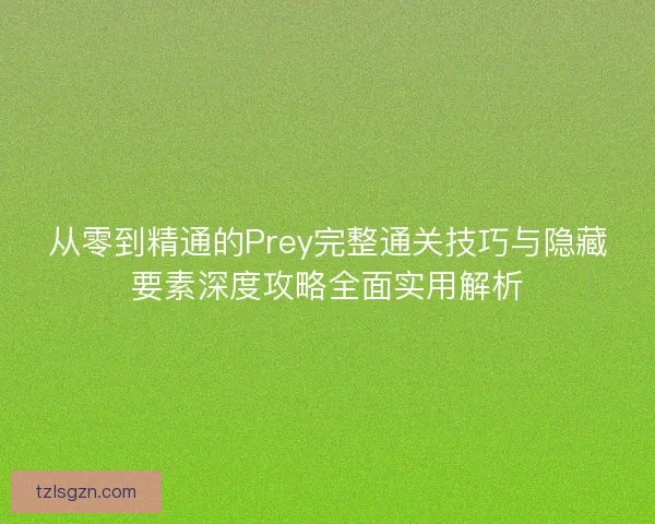从零到精通的Prey完整通关技巧与隐藏要素深度攻略全面实用解析 从零到精通的Prey完整通关技巧与隐藏要素深度攻略全面实用解析